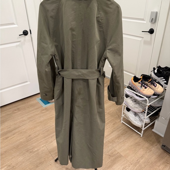 & Other Stories Stockholm Atelier Khaki Olive Green Trench Coat Womens Medium - Picture 12 of 16